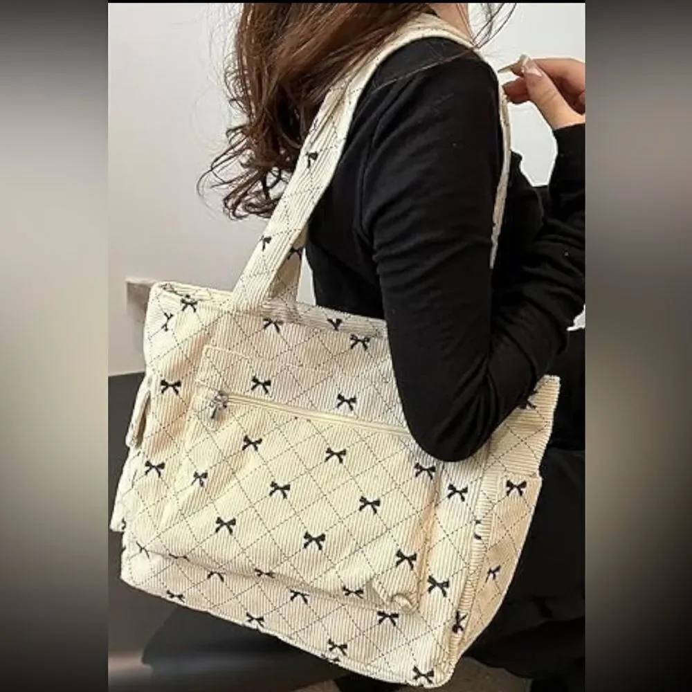 Elegant Black and Cream Tote Bag